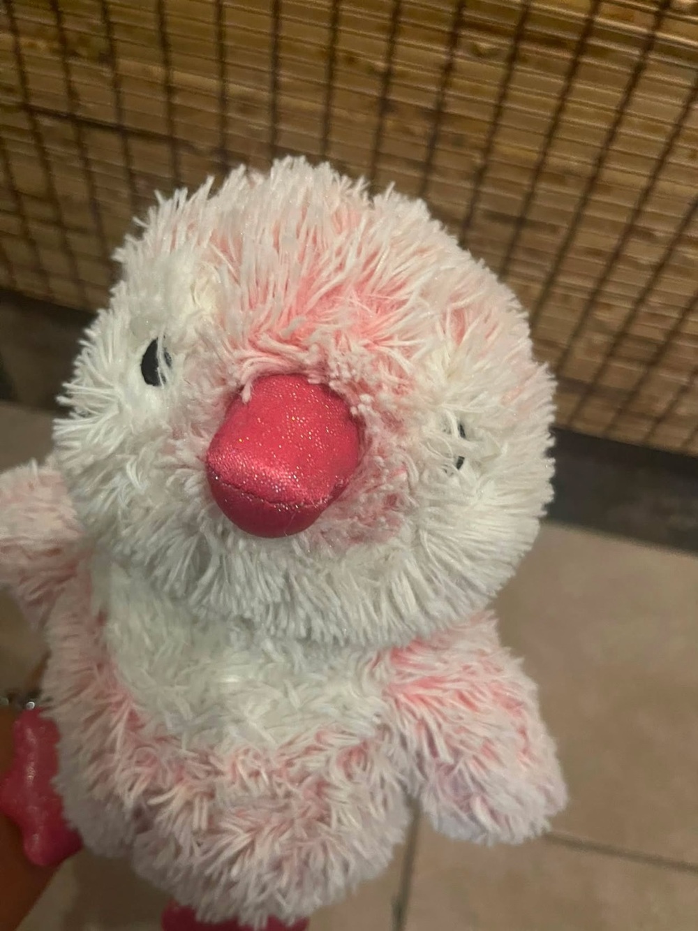 Plush Pink & White Chick Stuffed Animal - Soft Cuddly Toy